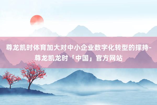 尊龙凯时体育加大对中小企业数字化转型的撑持-尊龙凯龙时「中国」官方网站
