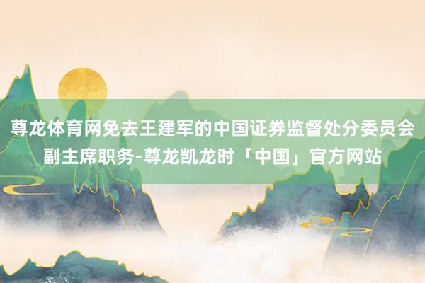 尊龙体育网免去王建军的中国证券监督处分委员会副主席职务-尊龙凯龙时「中国」官方网站