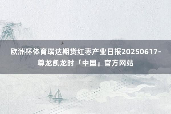 欧洲杯体育瑞达期货红枣产业日报20250617-尊龙凯龙时「中国」官方网站