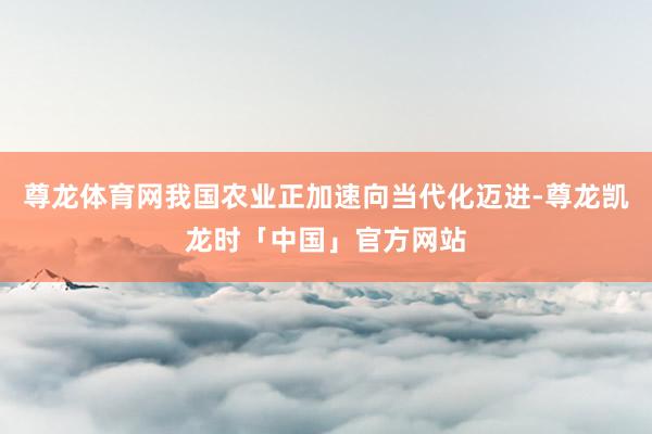 尊龙体育网我国农业正加速向当代化迈进-尊龙凯龙时「中国」官方网站