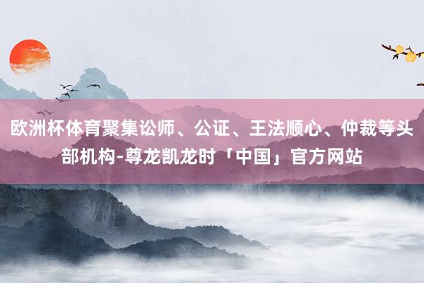 欧洲杯体育聚集讼师、公证、王法顺心、仲裁等头部机构-尊龙凯龙时「中国」官方网站
