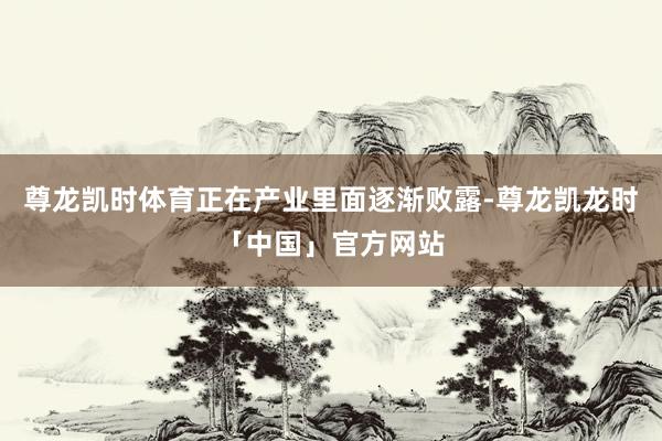 尊龙凯时体育正在产业里面逐渐败露-尊龙凯龙时「中国」官方网站